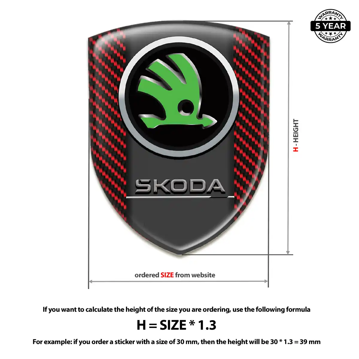 Skoda 3D Logo Sticker Elite Finish