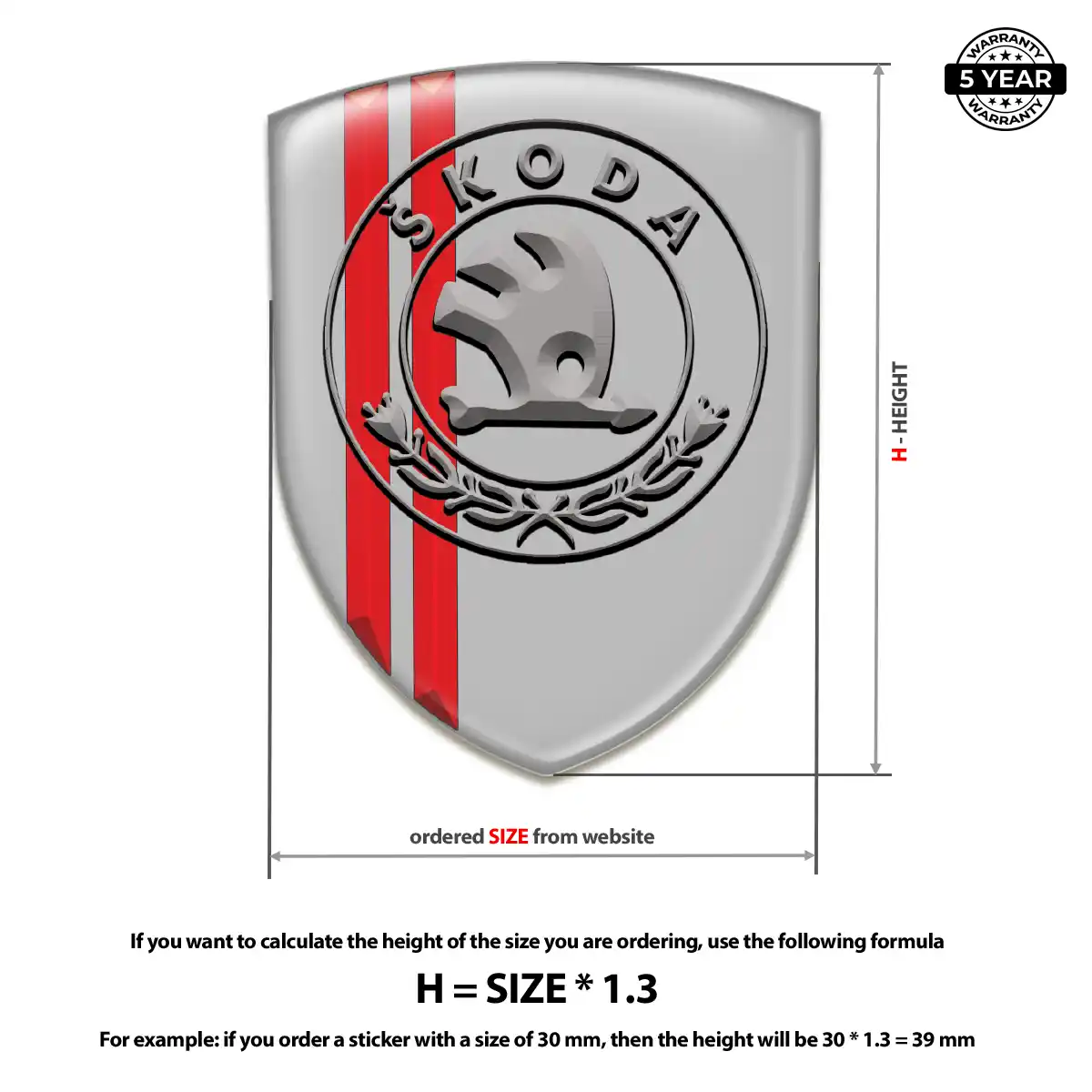 Skoda 3D Logo Sticker Refined Design