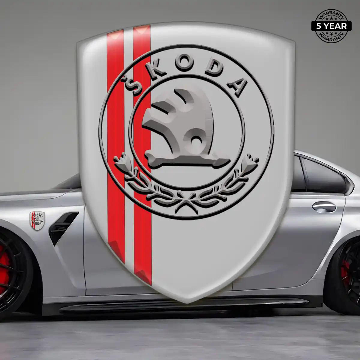 Skoda 3D Logo Sticker Refined Design