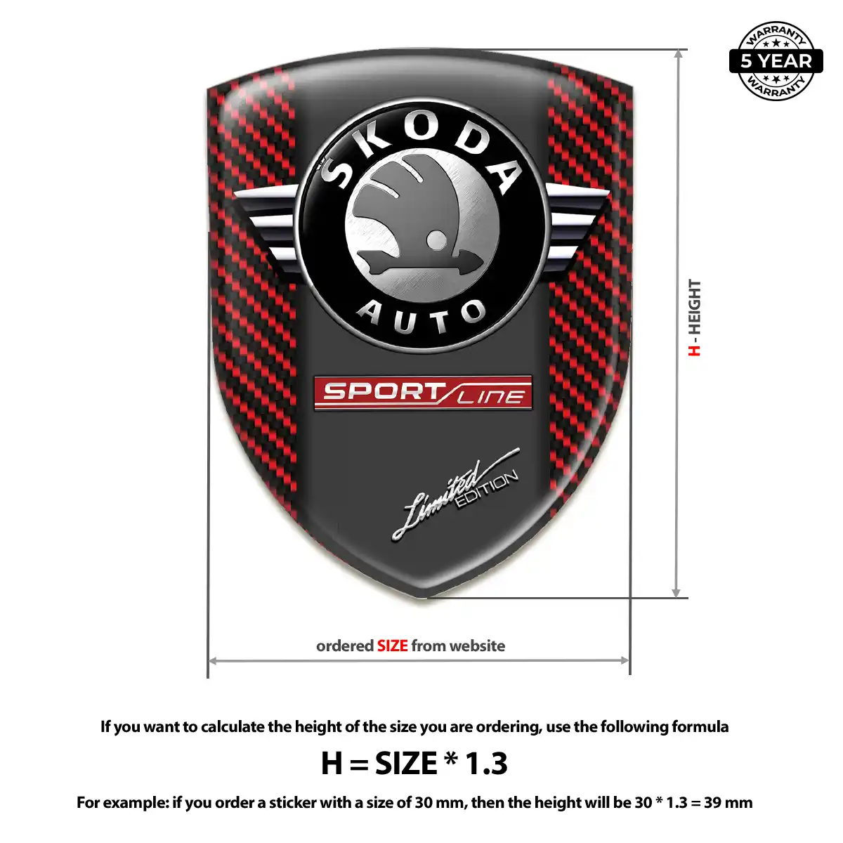 Skoda 3D Logo Sticker Sleek Style