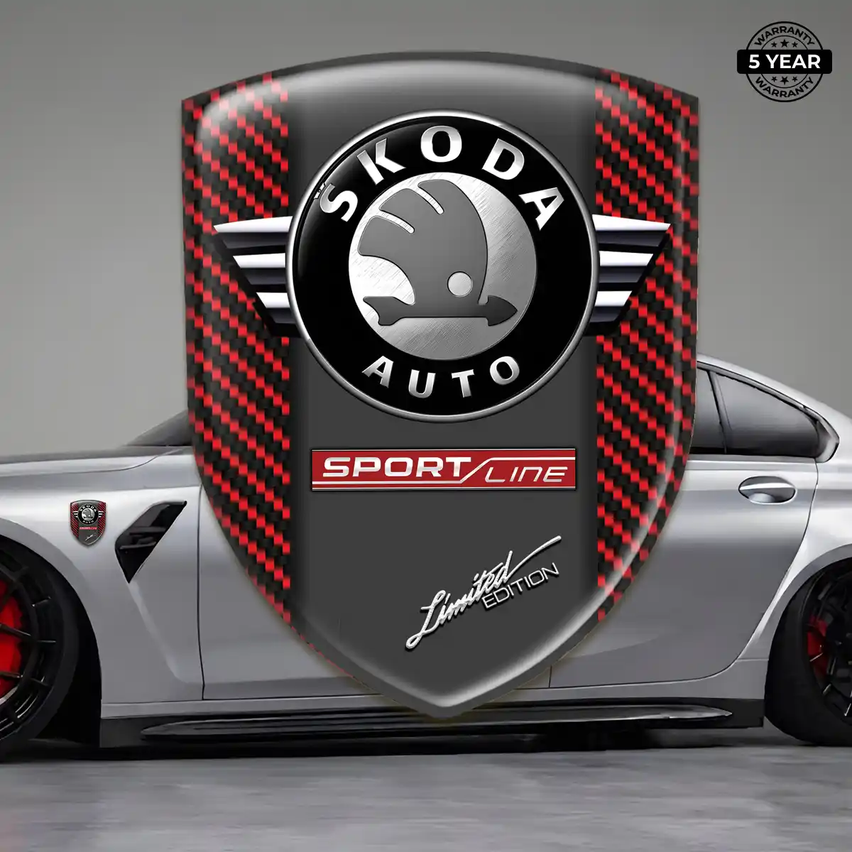 Skoda 3D Logo Sticker Sleek Style