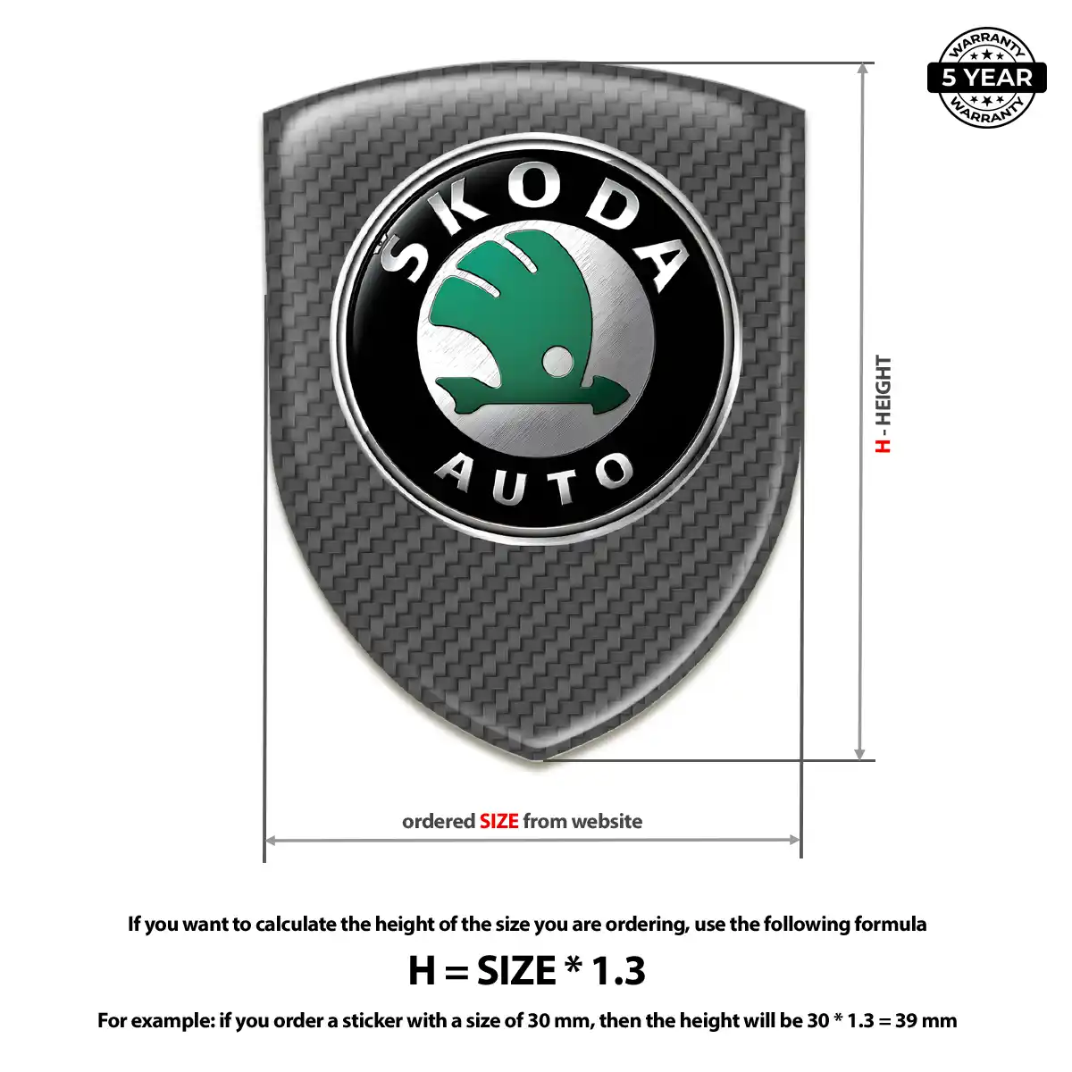Skoda 3D Logo Sticker Superior Craft