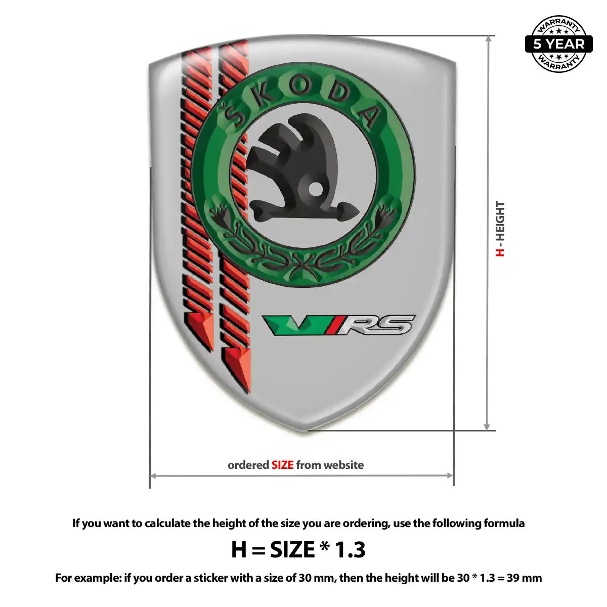 Skoda 3D Resin Sticker Elite Finish