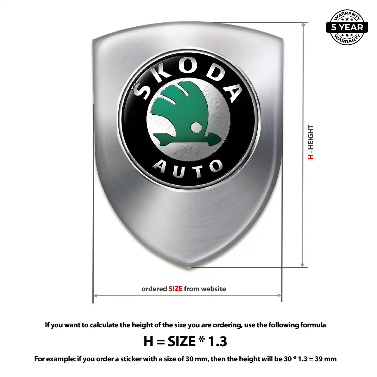 Skoda 3D Resin Sticker Refined Design