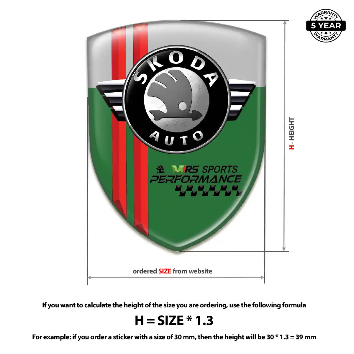 Skoda 3D Resin Sticker Sleek Style