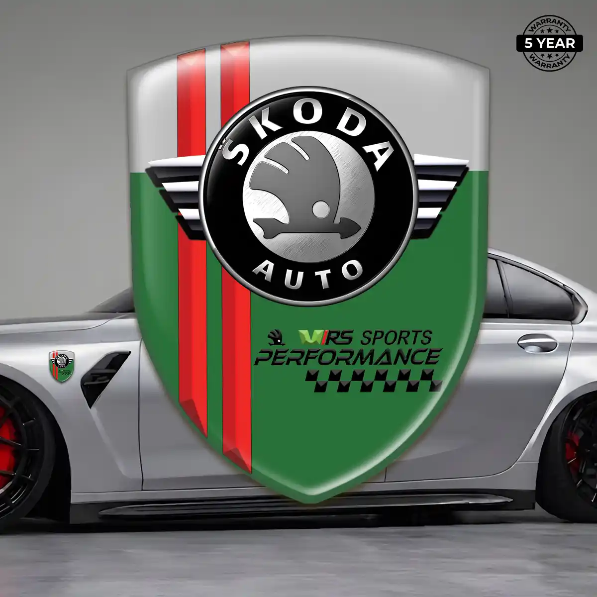 Skoda 3D Resin Sticker Sleek Style