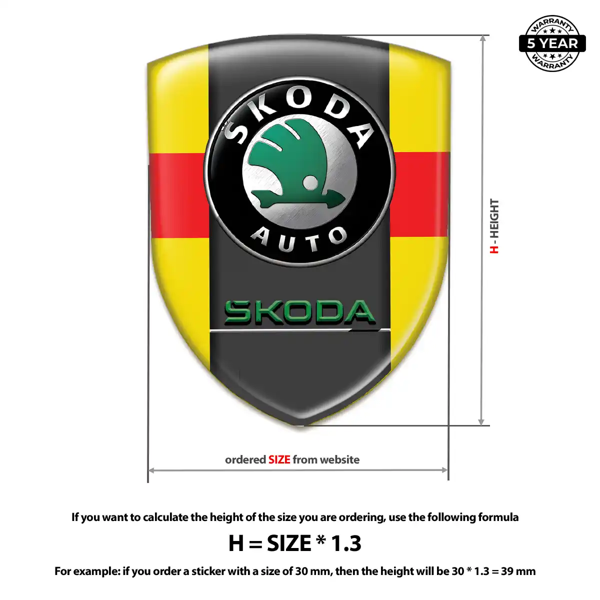 Skoda 3D Resin Sticker Superior Craft