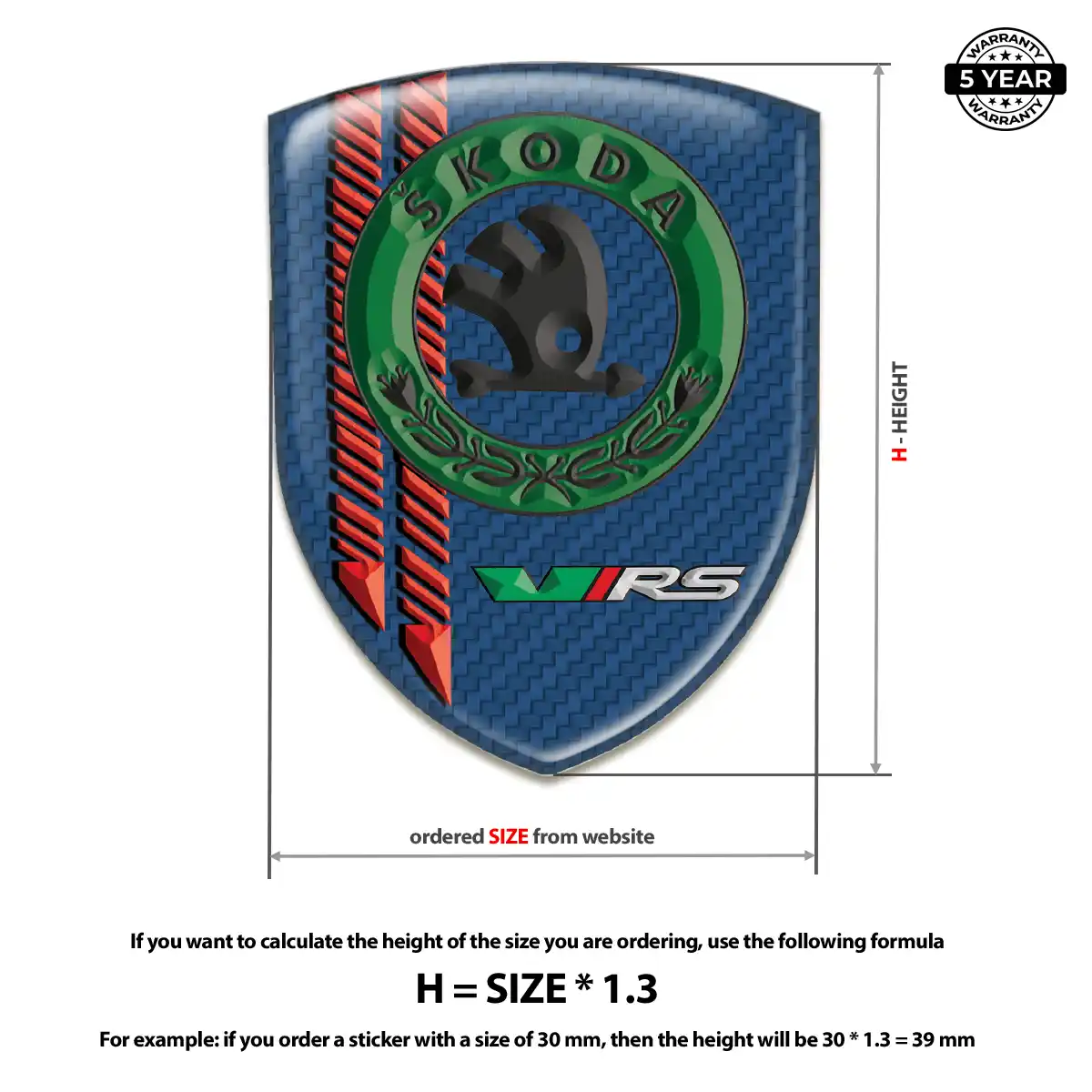 Skoda Automotive Emblem Sticker Elite Finish