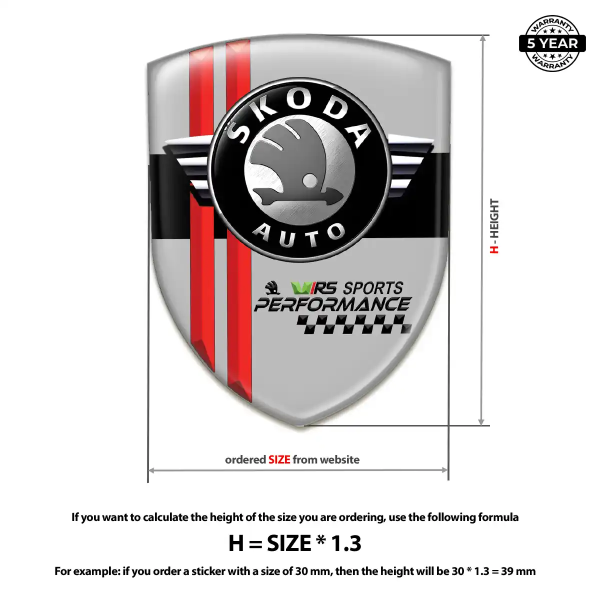 Skoda Automotive Emblem Sticker Refined Design