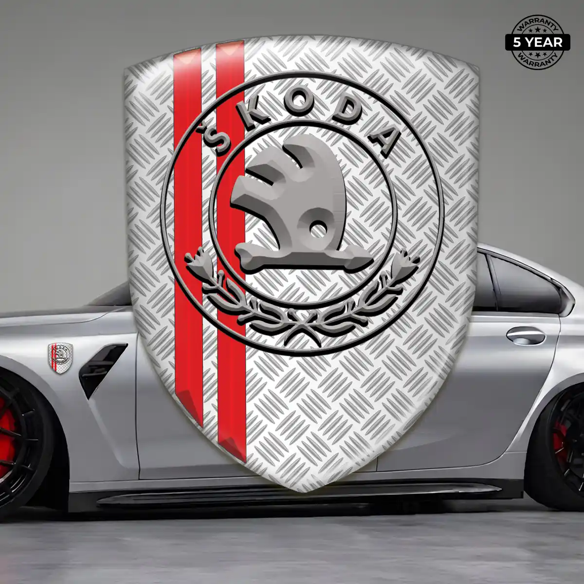 Skoda Automotive Emblem Sticker Sleek Style