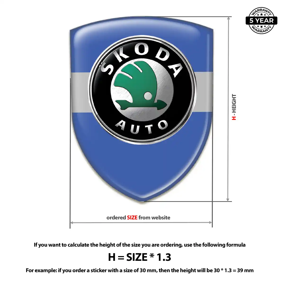 Skoda Automotive Logo Sticker Elite Finish