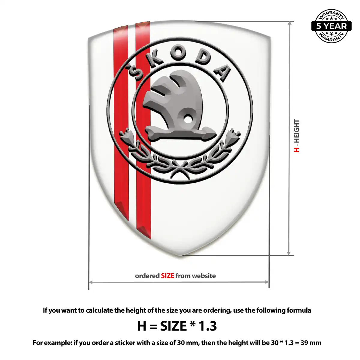 Skoda Automotive Logo Sticker Refined Design