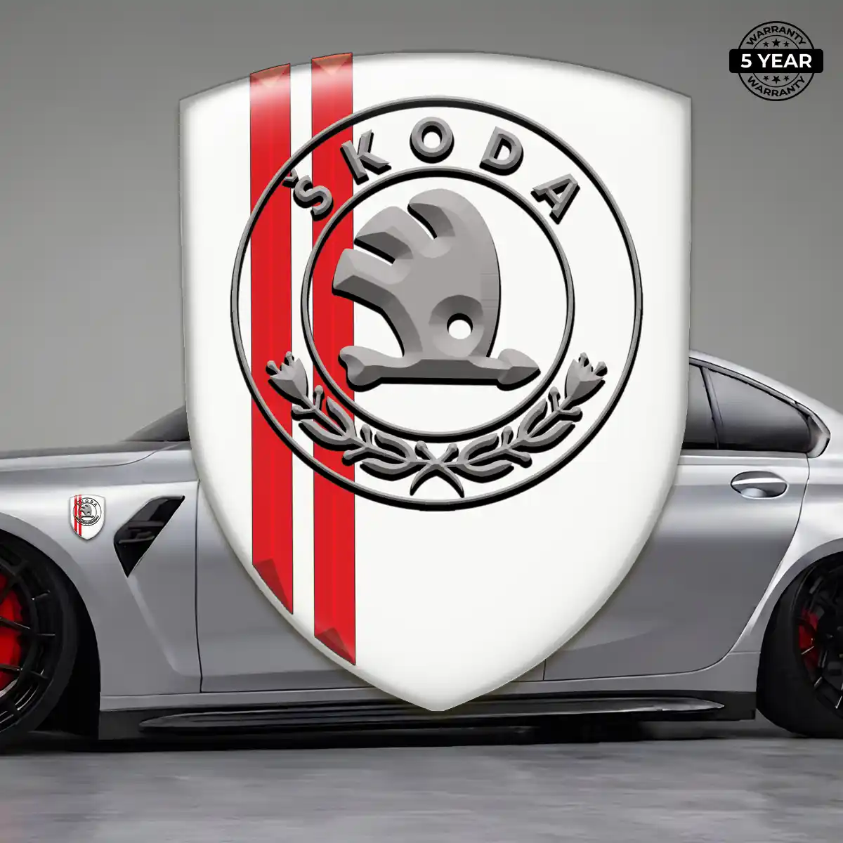 Skoda Automotive Logo Sticker Refined Design