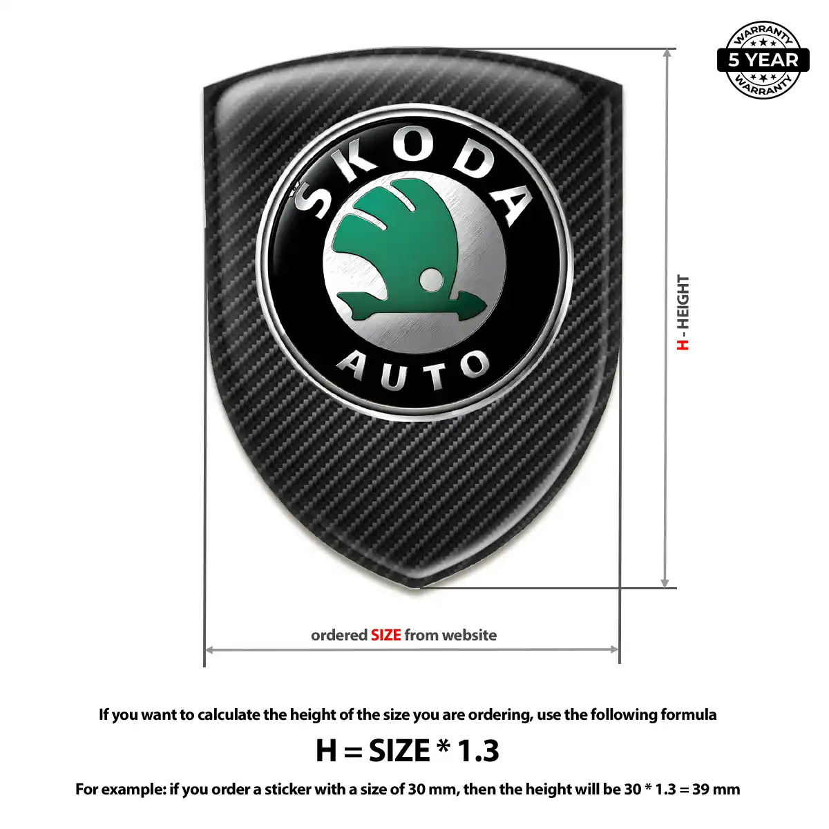 Skoda Automotive Resin Decal Elite Finish