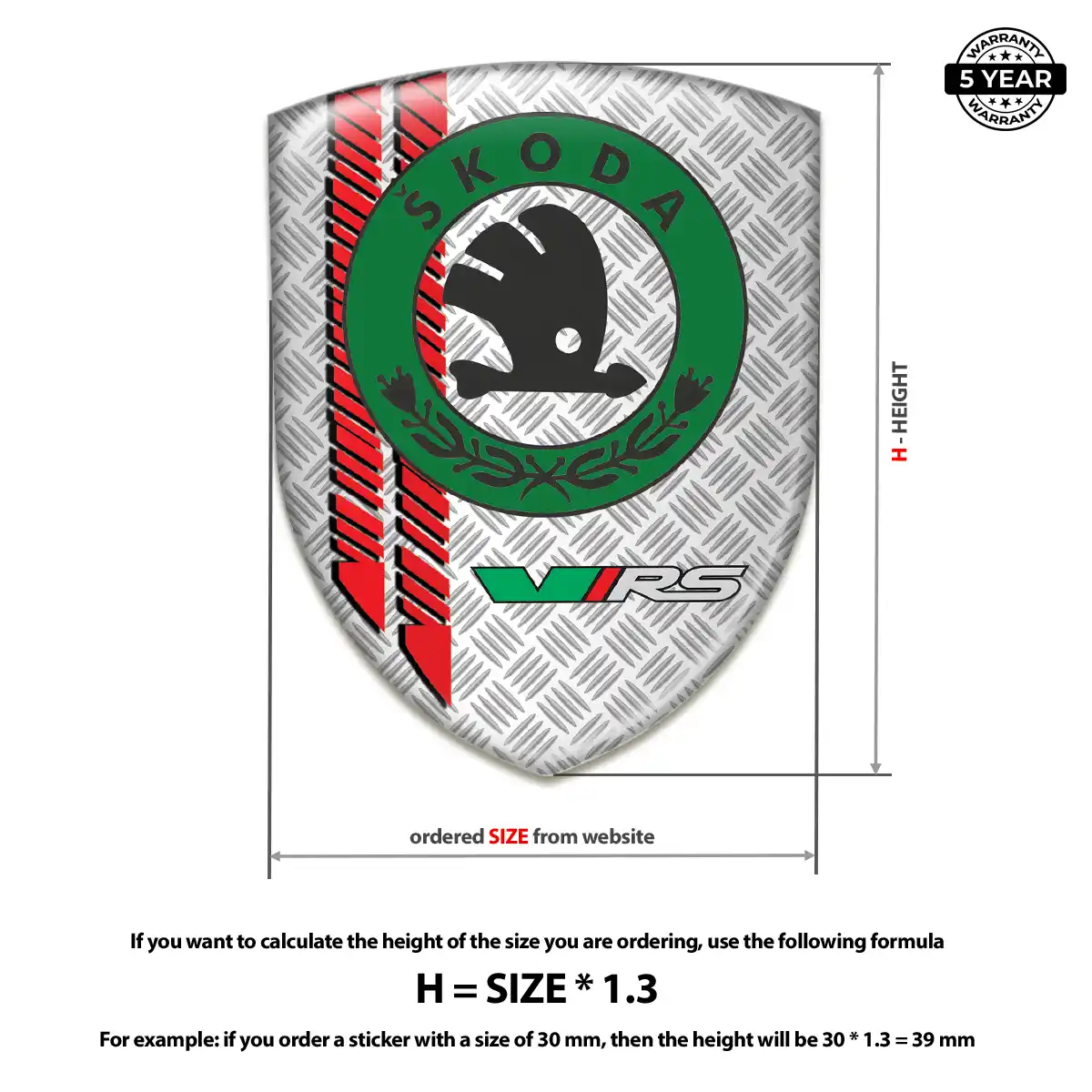 Skoda Automotive Resin Decal Refined Design