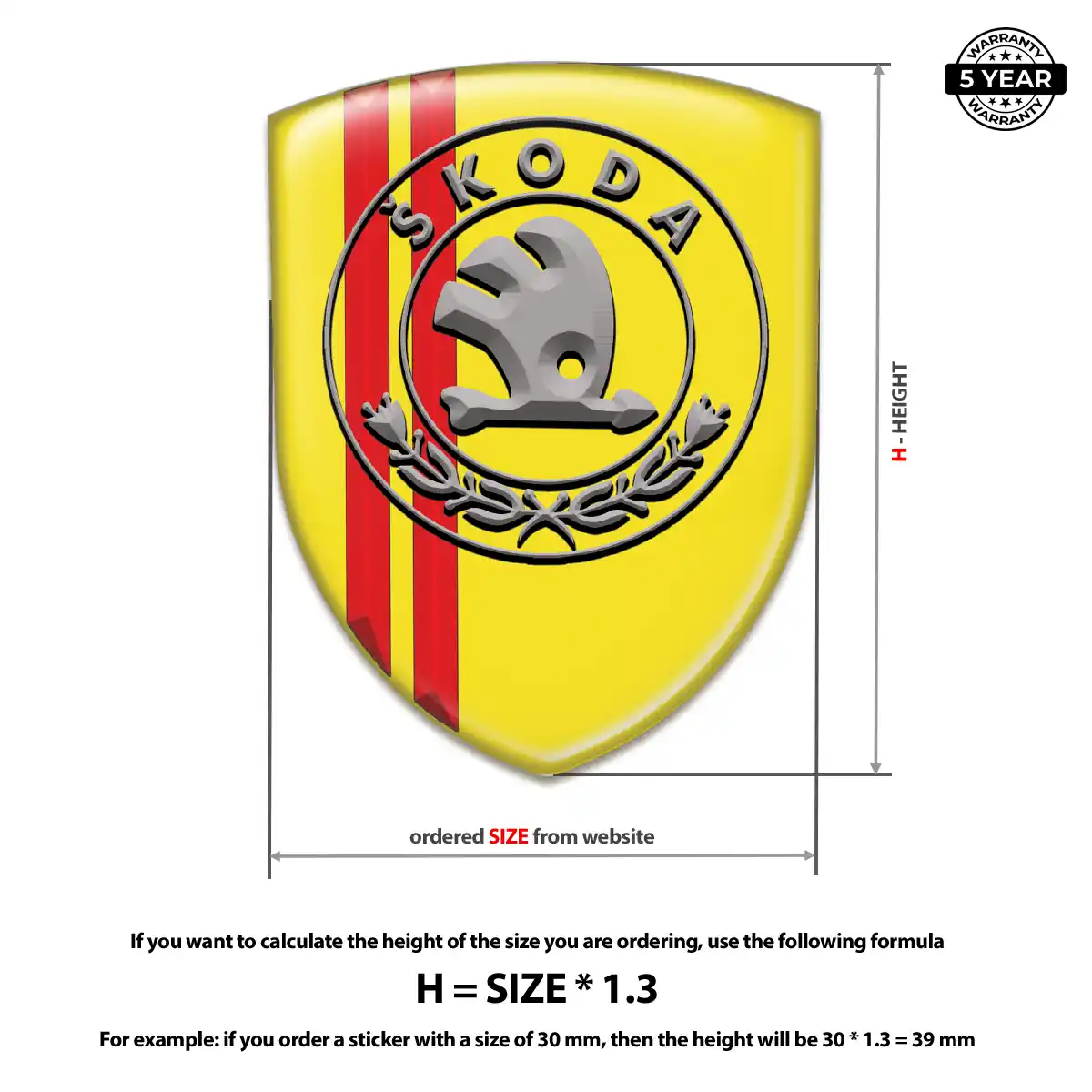 Skoda Car Badge Sticker Refined Design