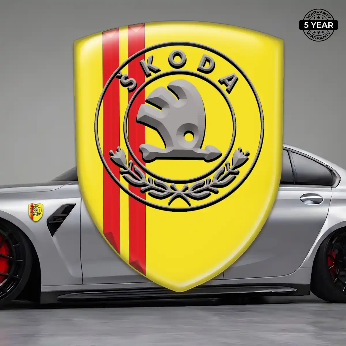 Skoda Car Badge Sticker Refined Design