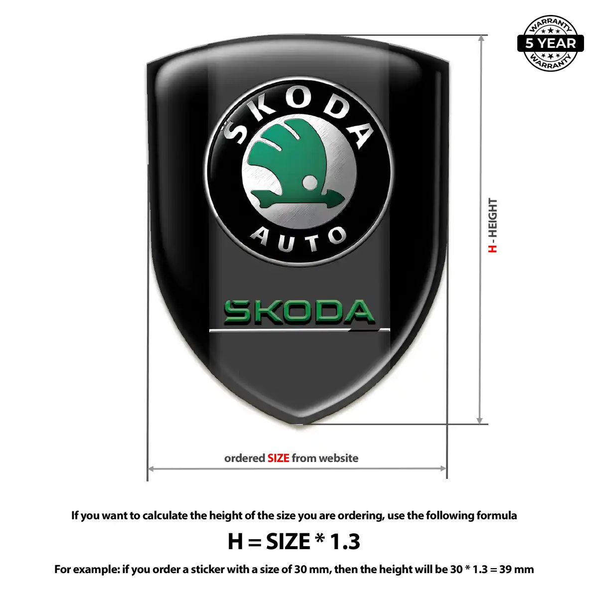 Skoda Car Badge Sticker Sleek Style