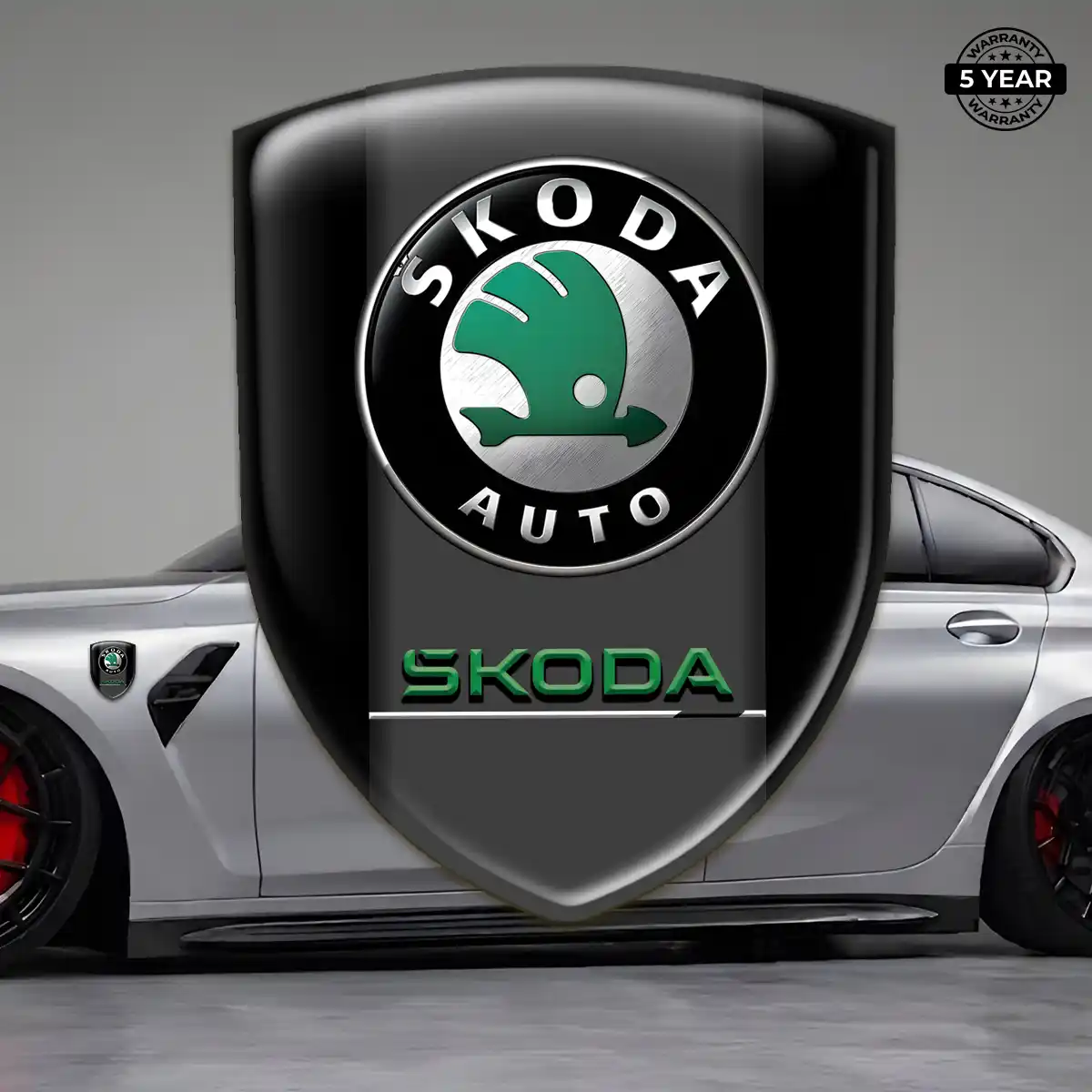 Skoda Car Badge Sticker Sleek Style
