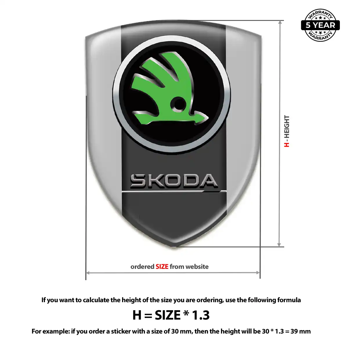 Skoda Car Emblem Decal Elite Finish