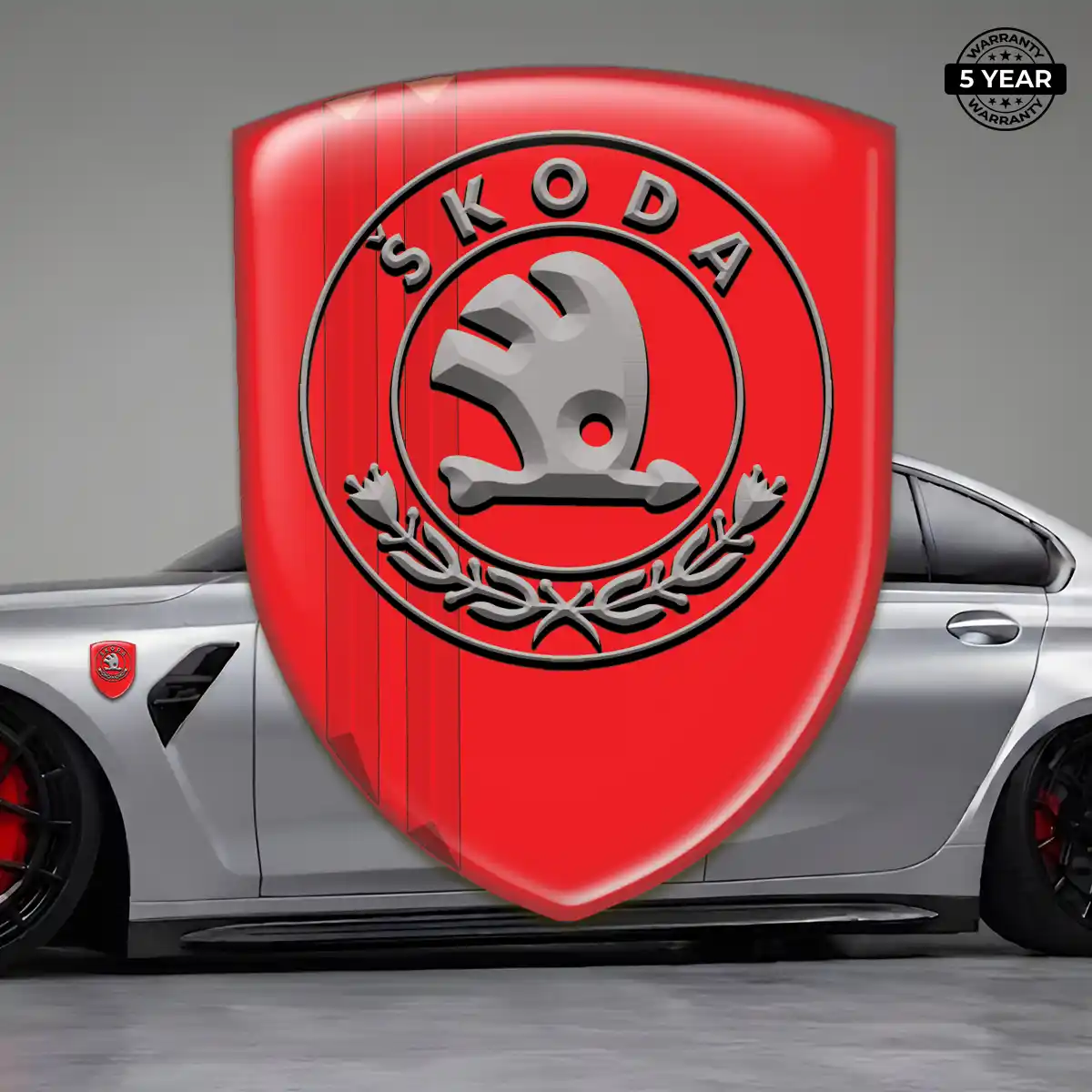 Skoda Car Emblem Decal Refined Design