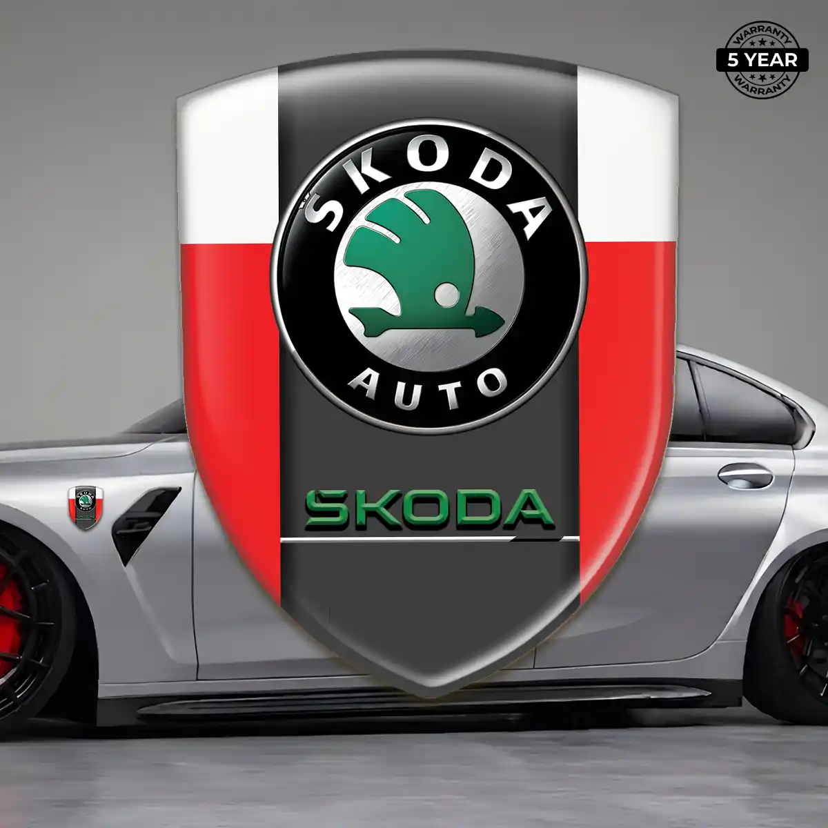 Skoda Car Emblem Overlay Refined Design