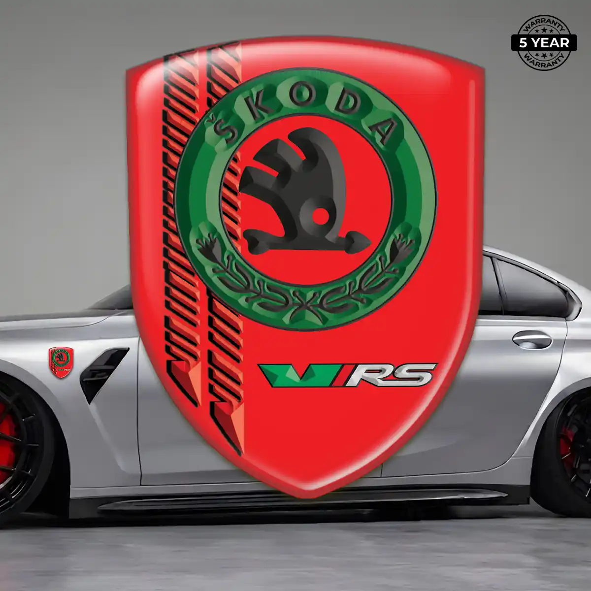 Skoda Car Emblem Overlay Sleek Style
