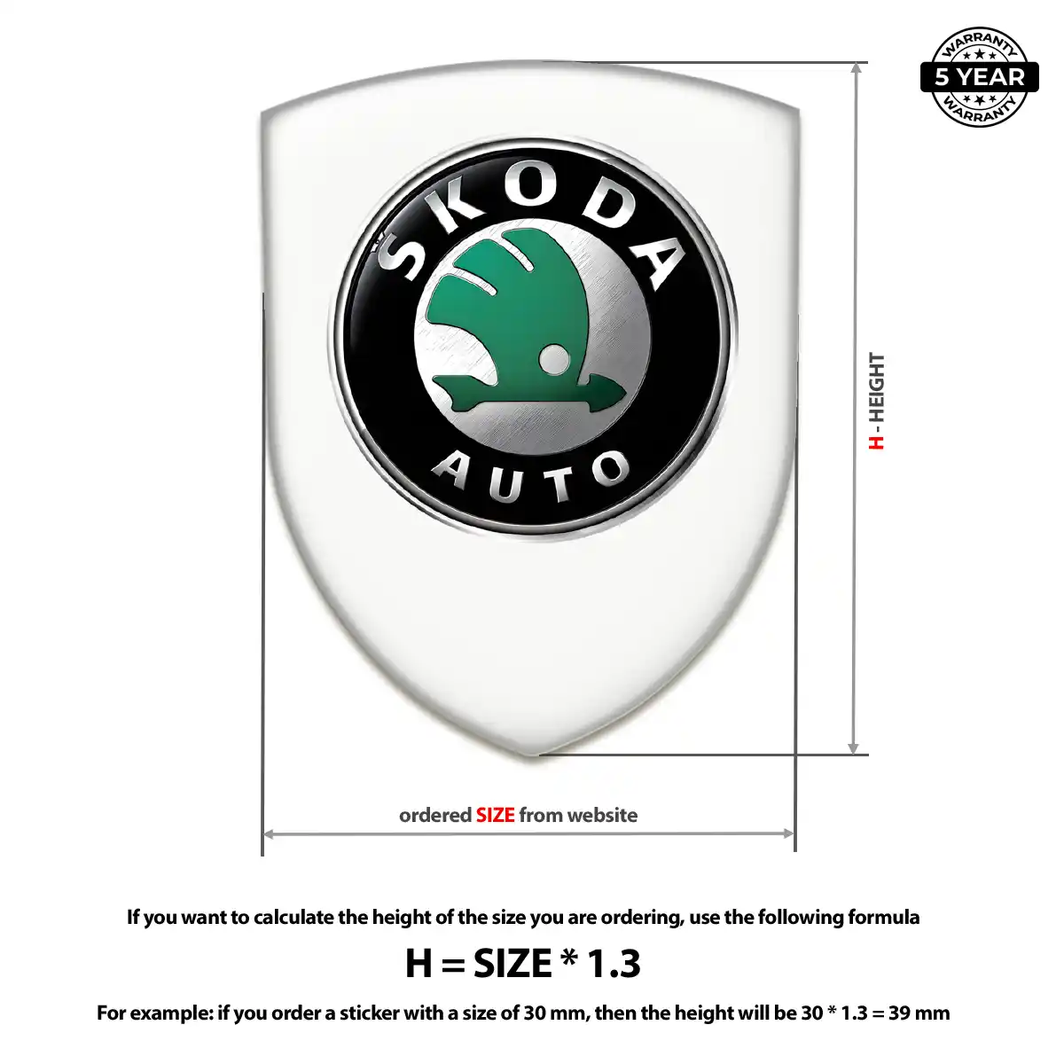 Skoda Car Emblem Sticker Refined Design
