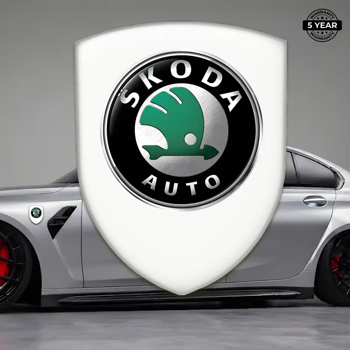 Skoda Car Emblem Sticker Refined Design