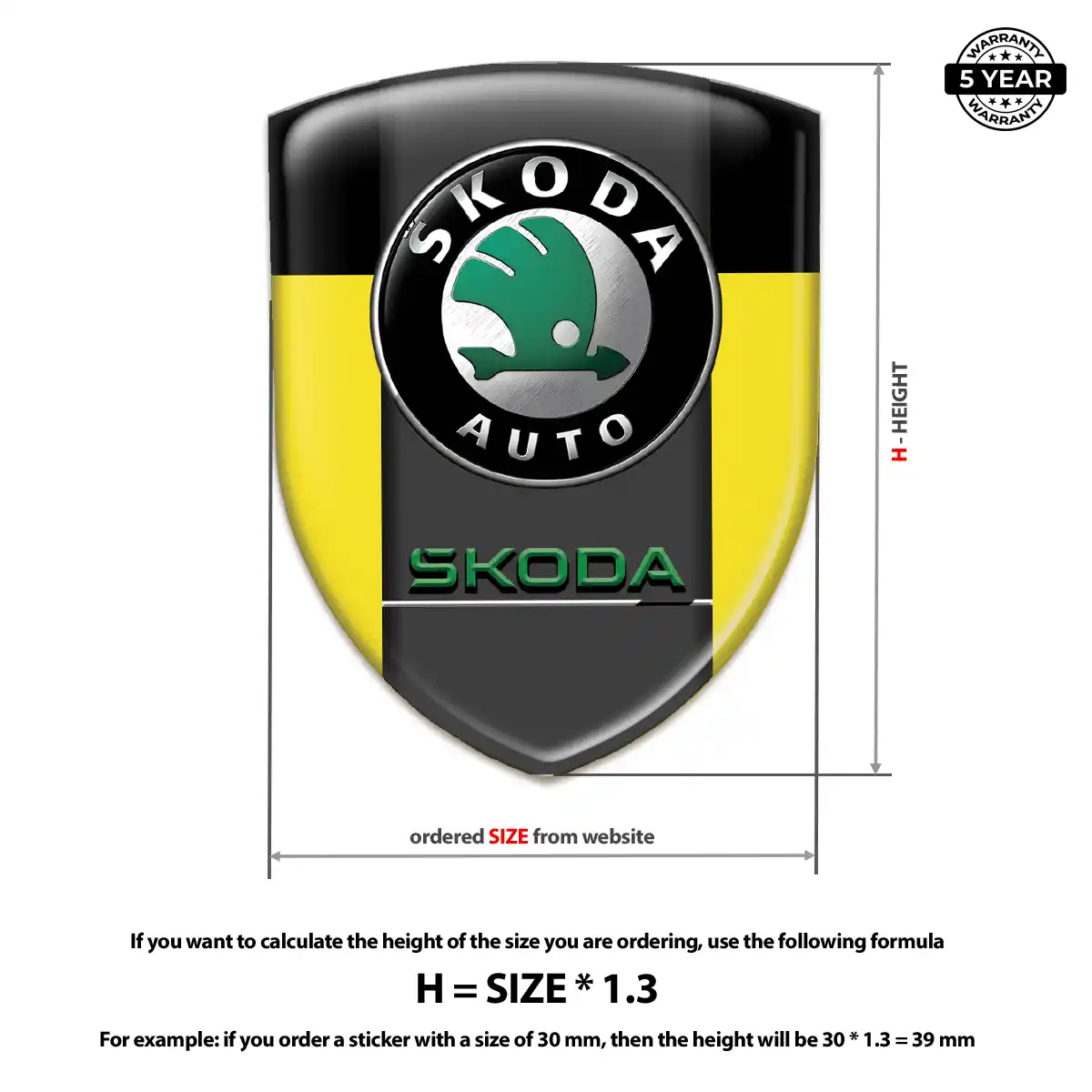 Skoda Car Logo Decal Refined Design