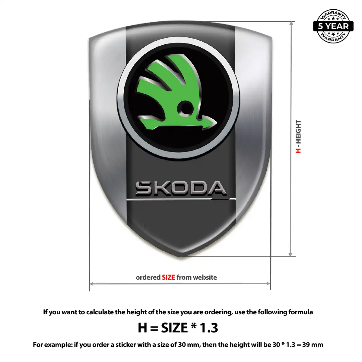 Skoda Domed Badge Elite Finish