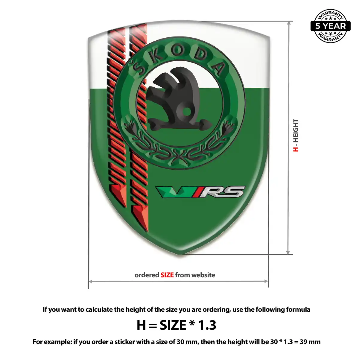 Skoda Domed Car Sticker Elite Finish