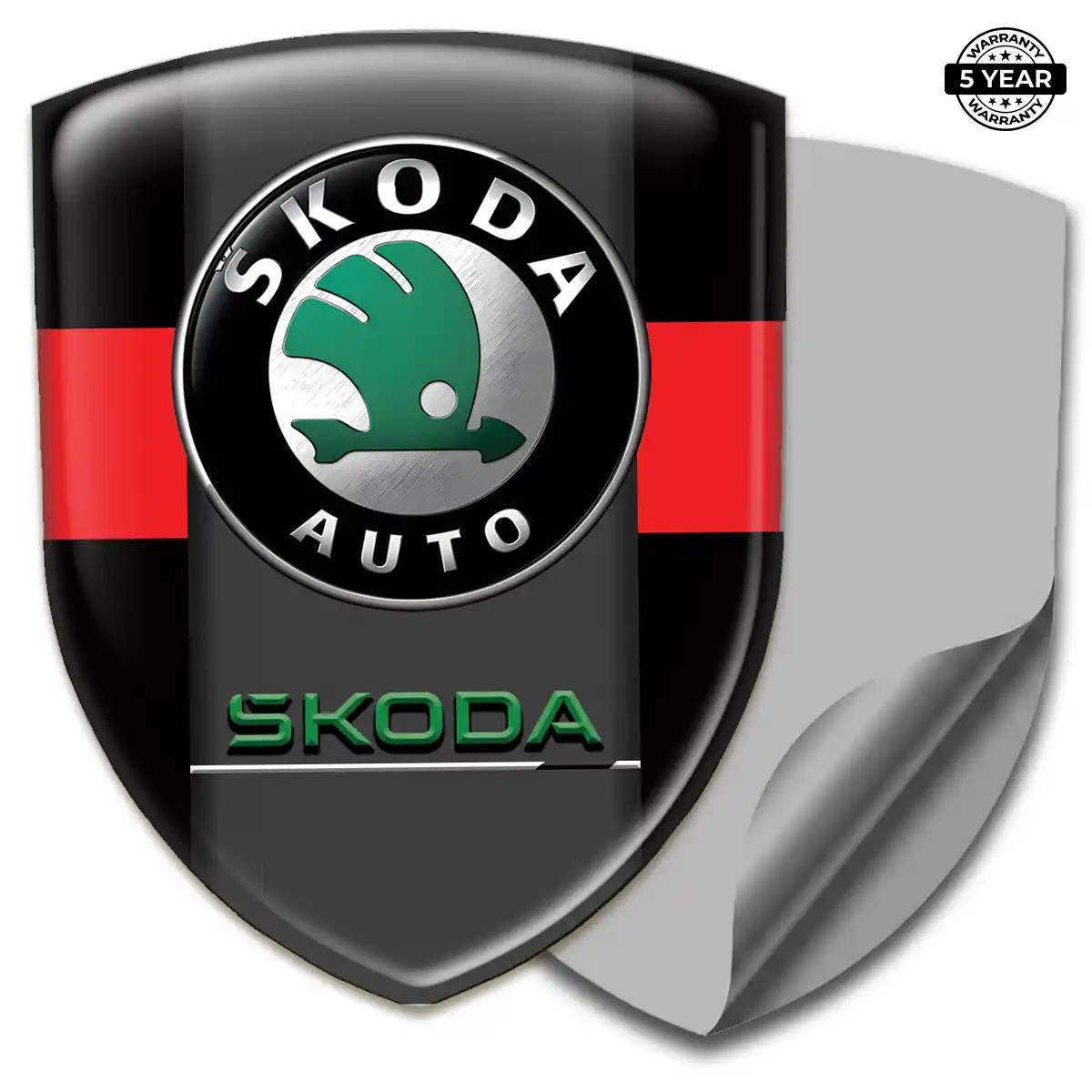Skoda Domed Car Sticker Refined Design