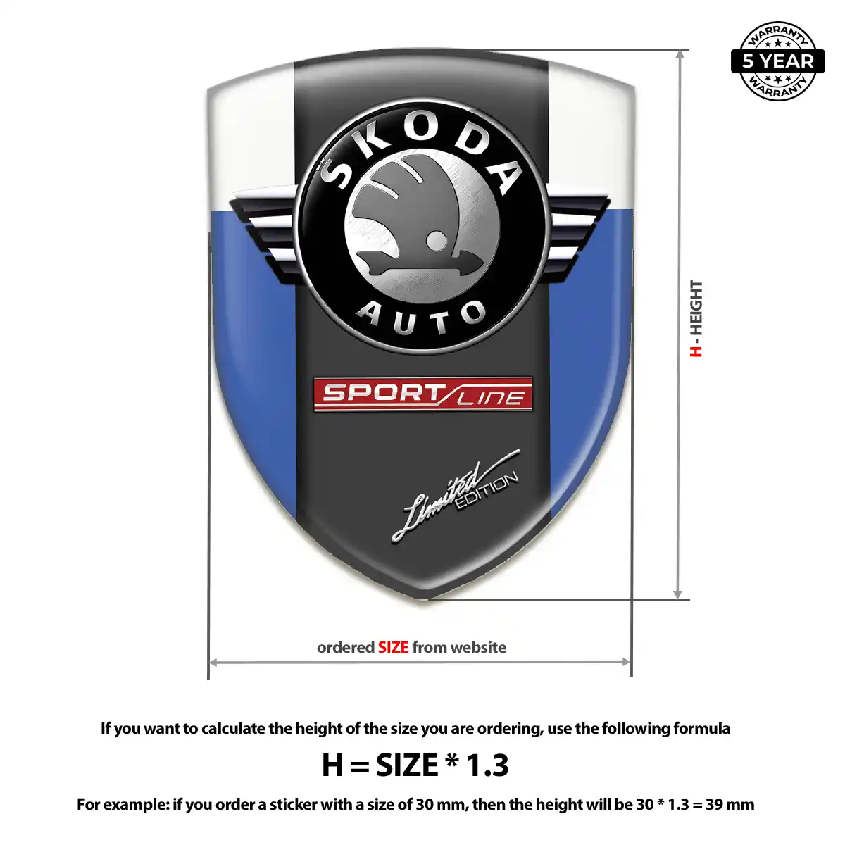 Skoda Domed Car Sticker Sleek Style