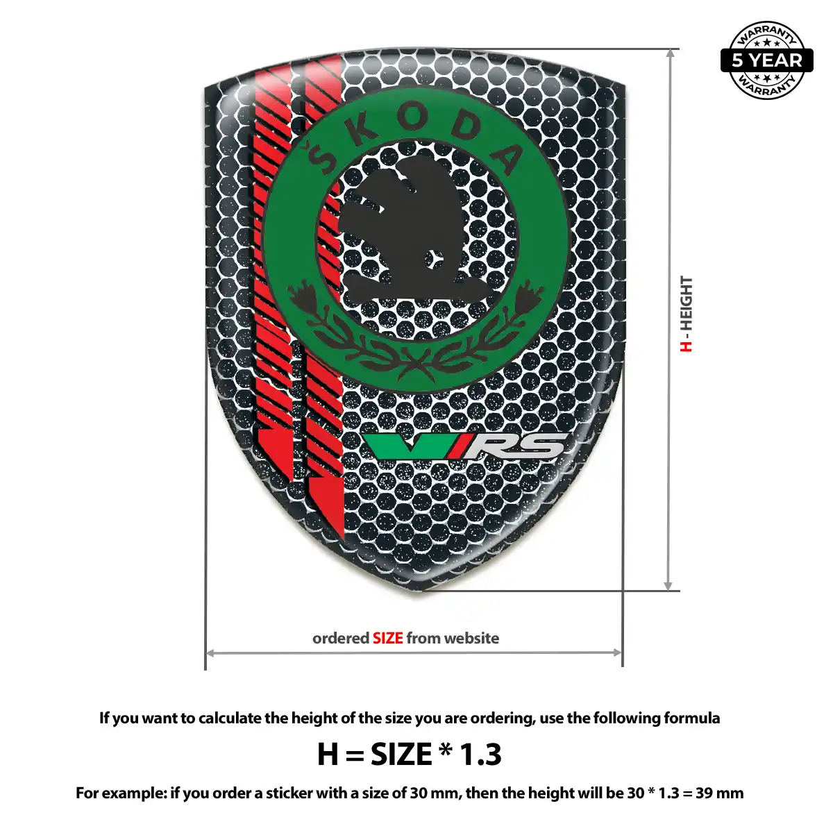 Skoda Domed Decal Refined Design