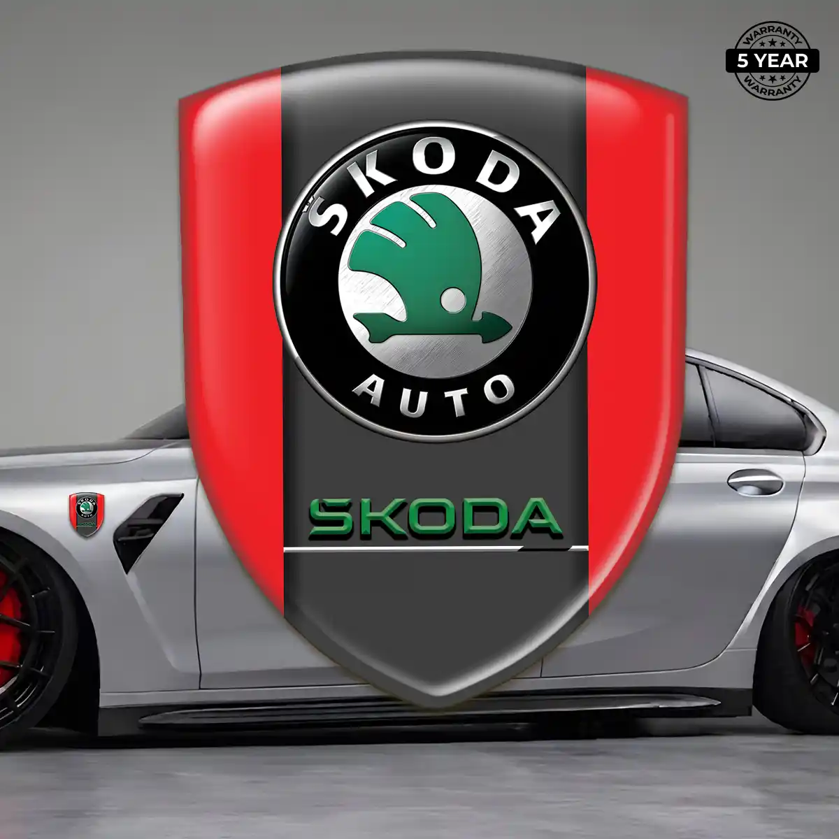 Skoda Domed Logo Decal Refined Design