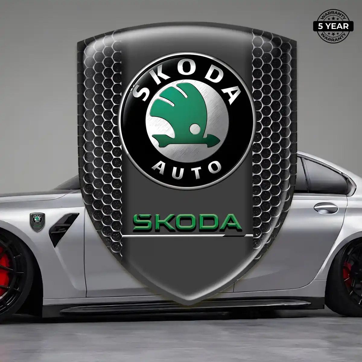 Skoda Domed Logo Sticker Elite Finish