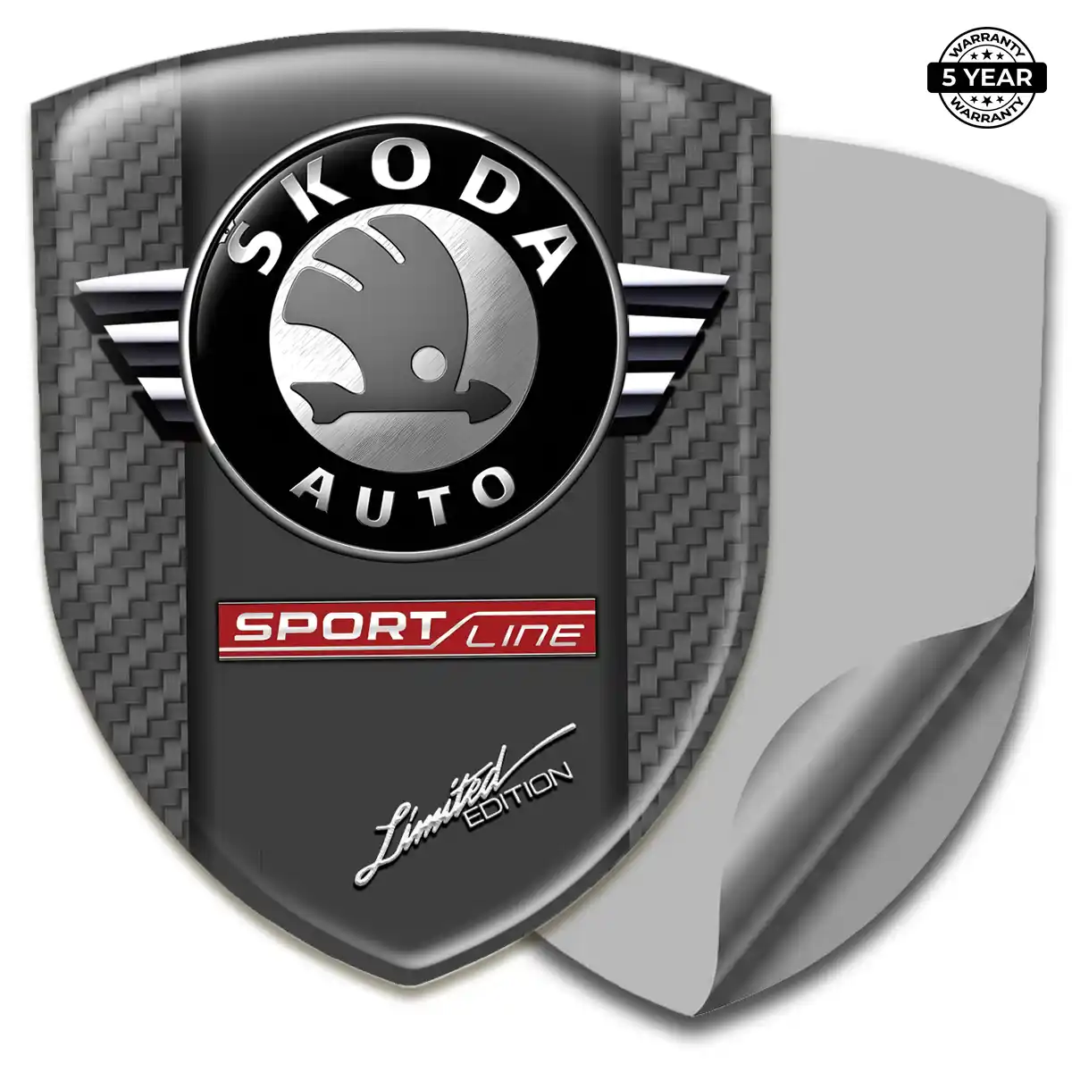Skoda Domed Logo Sticker Refined Design