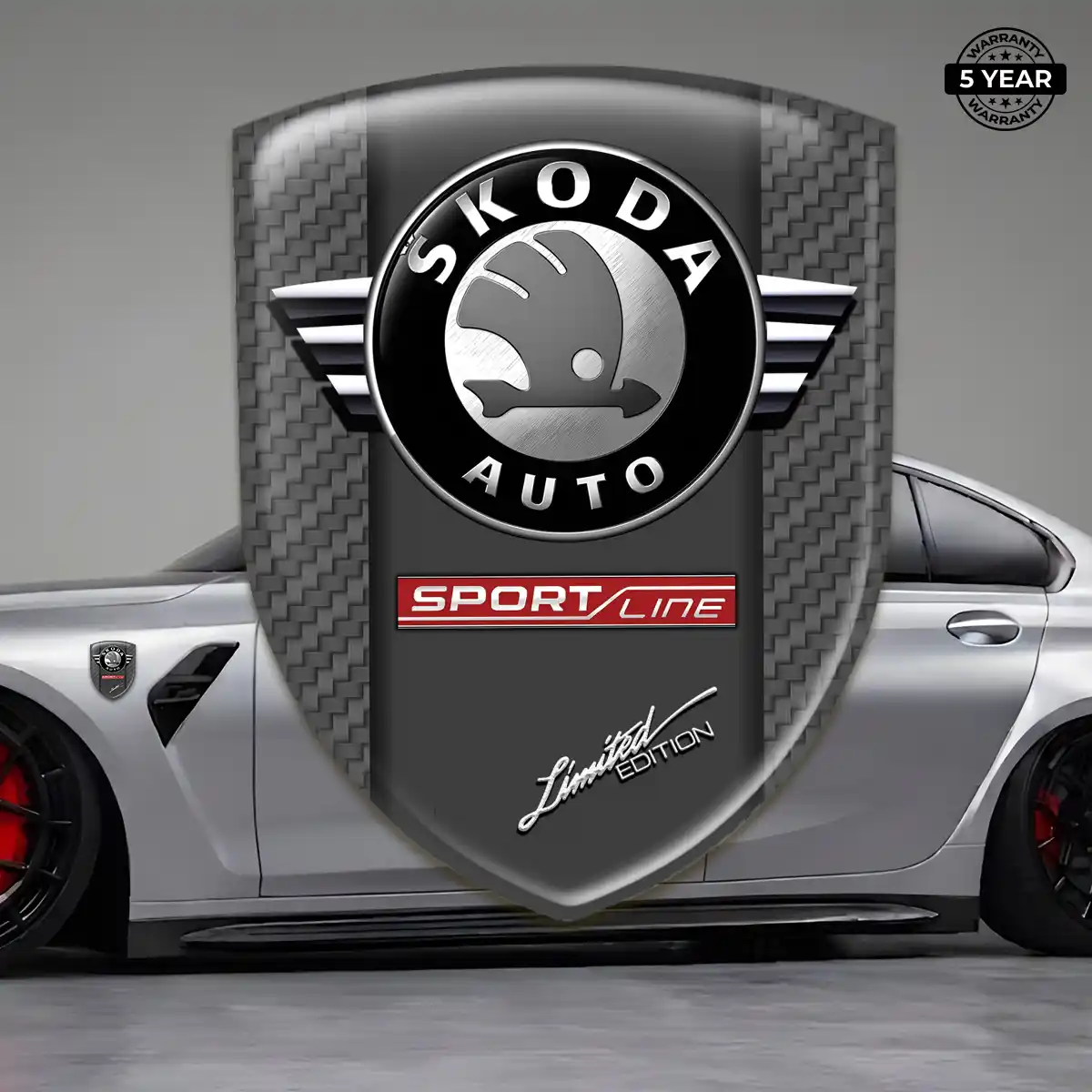 Skoda Domed Logo Sticker Refined Design