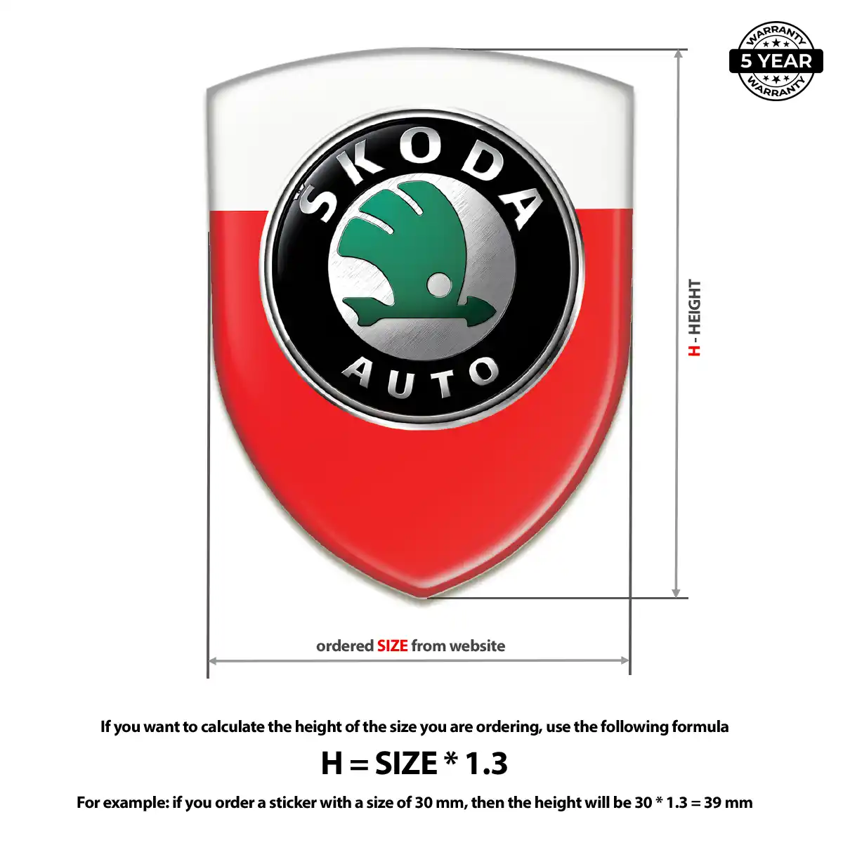 Skoda Domed Logo Sticker Sleek Style