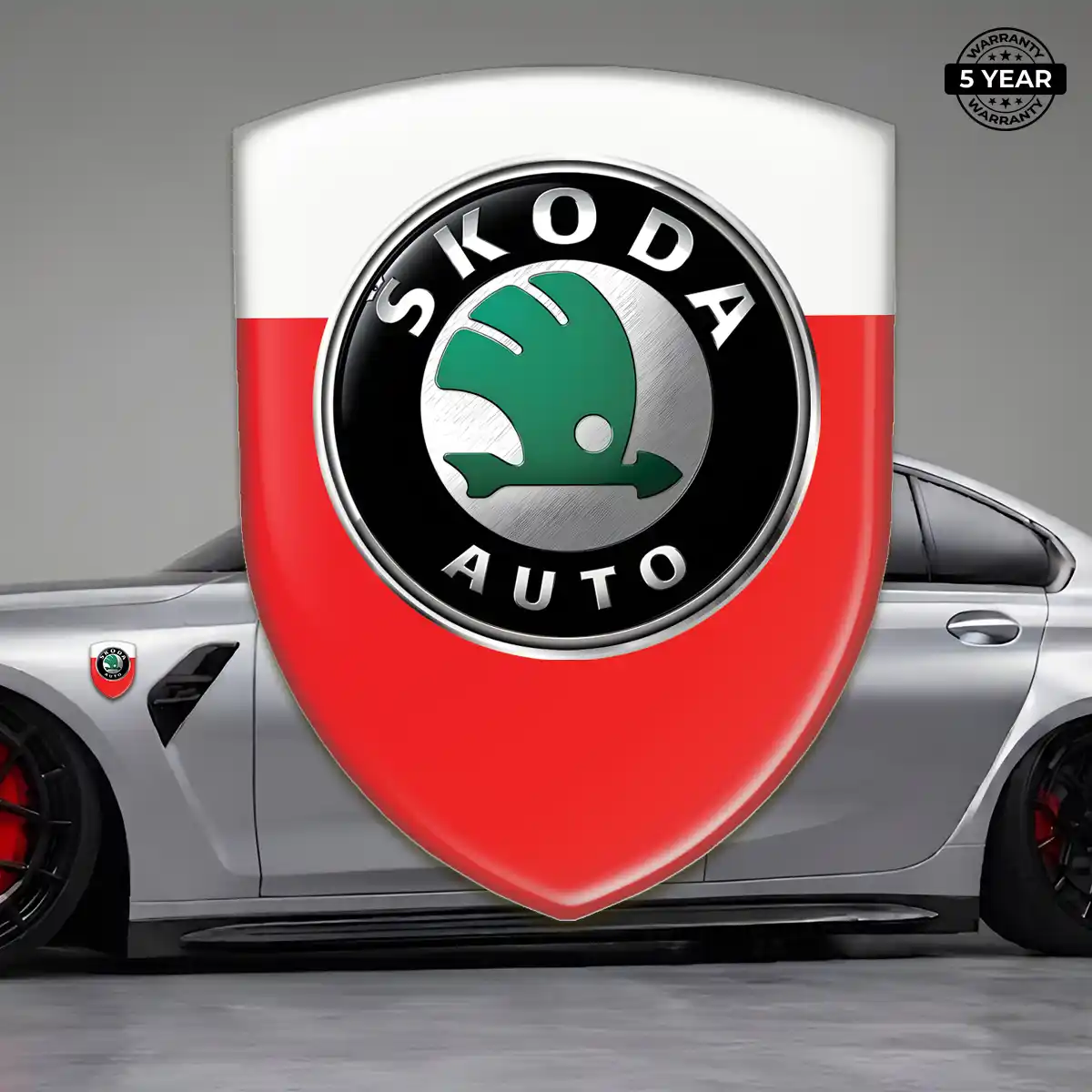 Skoda Domed Logo Sticker Sleek Style