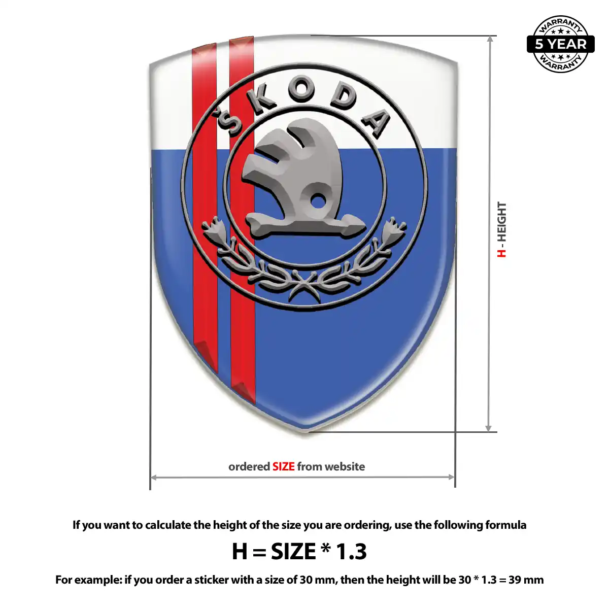 Skoda Emblem Badge Logo Elite Finish