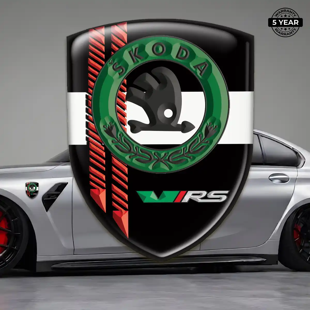 Skoda Emblem Badge Logo Refined Design