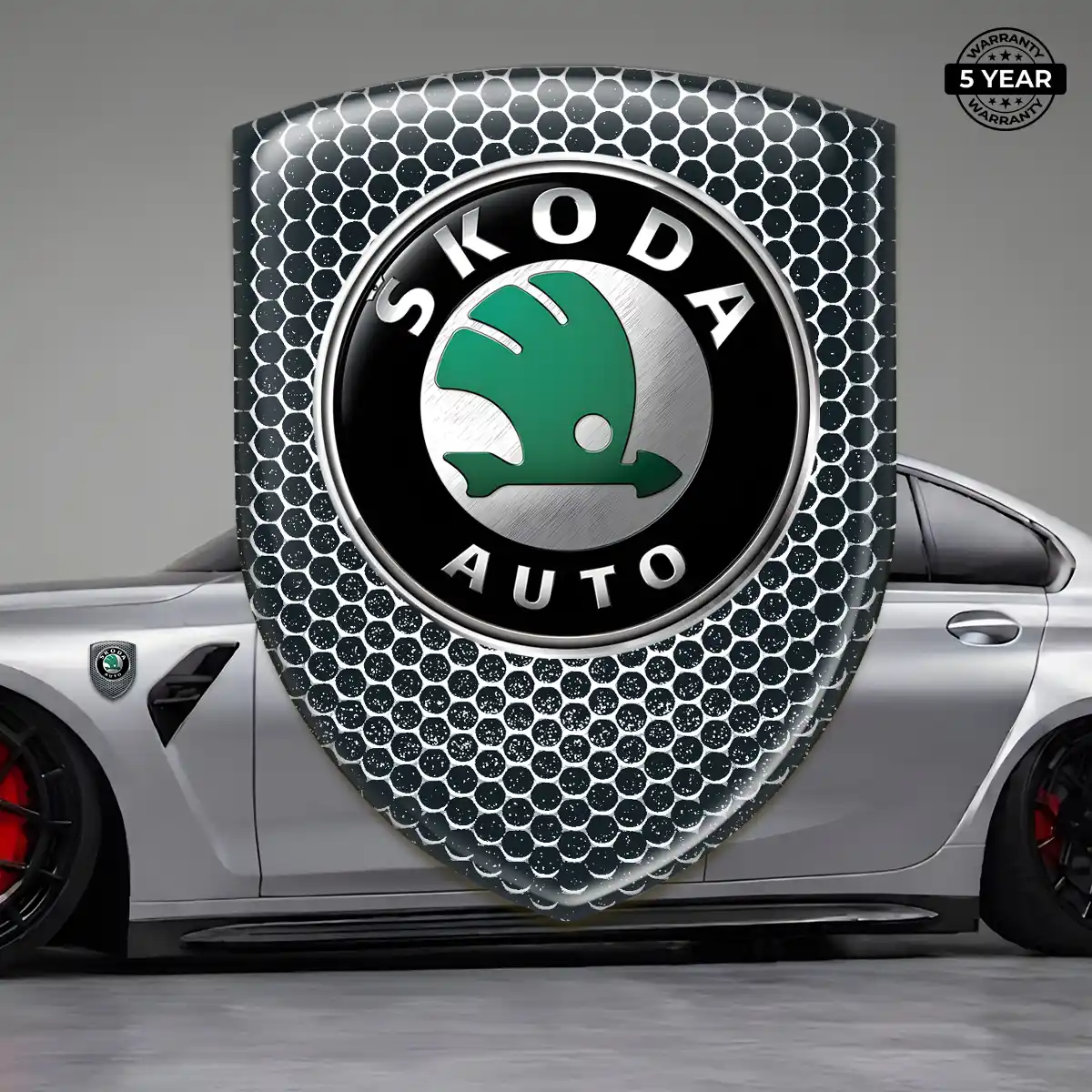 Skoda Emblem Badge Logo Sleek Style