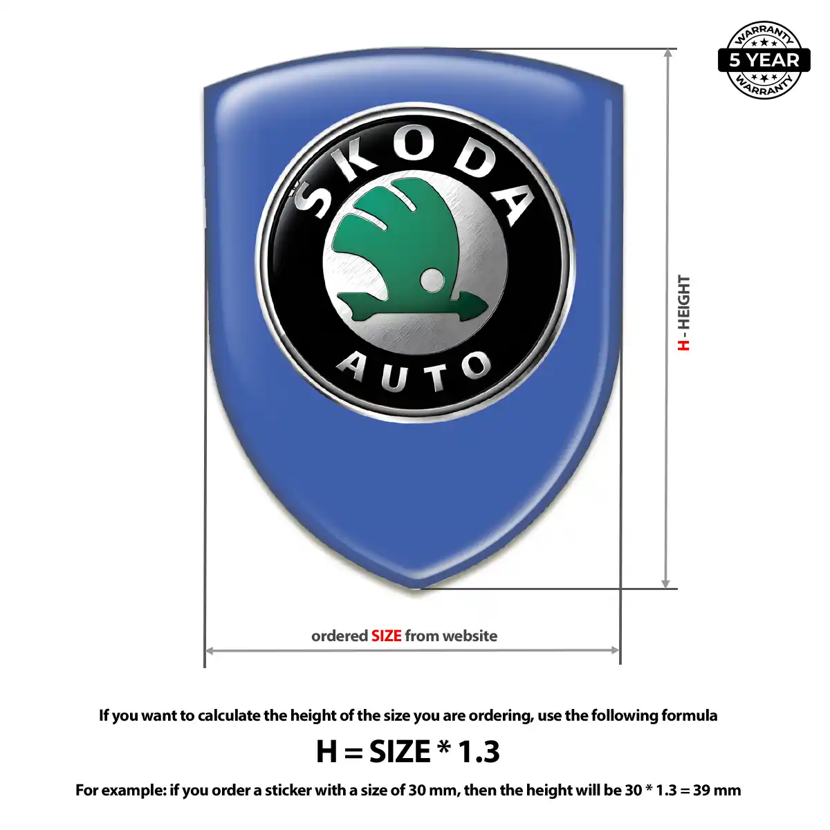 Skoda Emblem Badge Logo Superior Craft