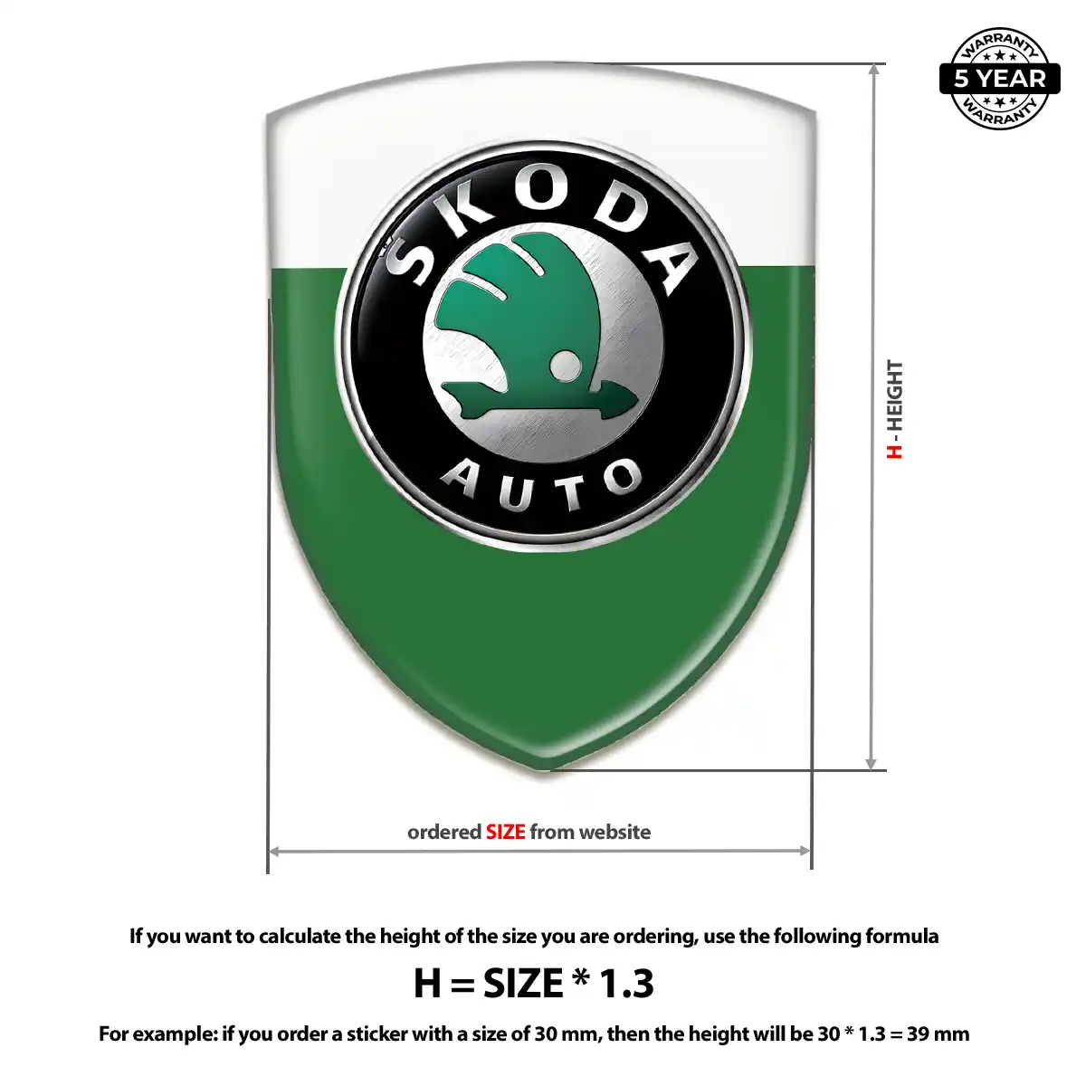 Skoda Emblem Domed Badge Refined Design