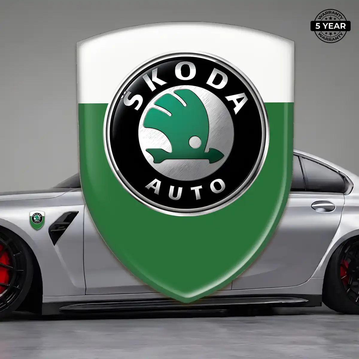 Skoda Emblem Domed Badge Refined Design