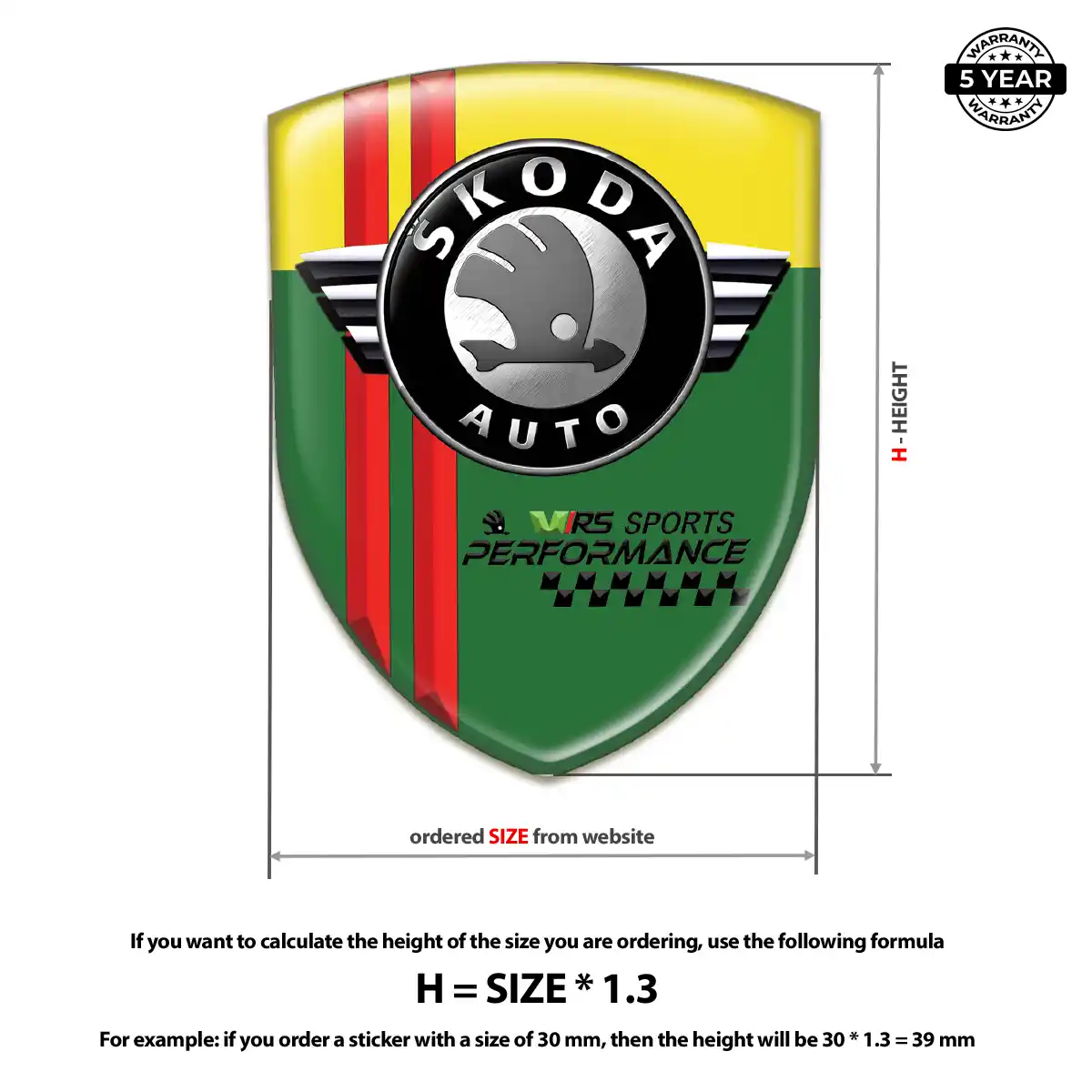 Skoda Emblem Domed Badge Sleek Style