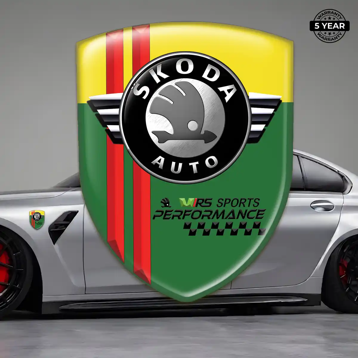 Skoda Emblem Domed Badge Sleek Style