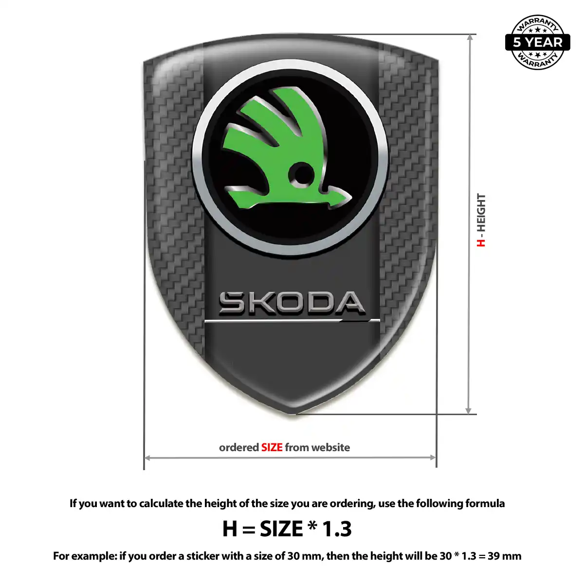 Skoda Emblem Logo Badge Sleek Style